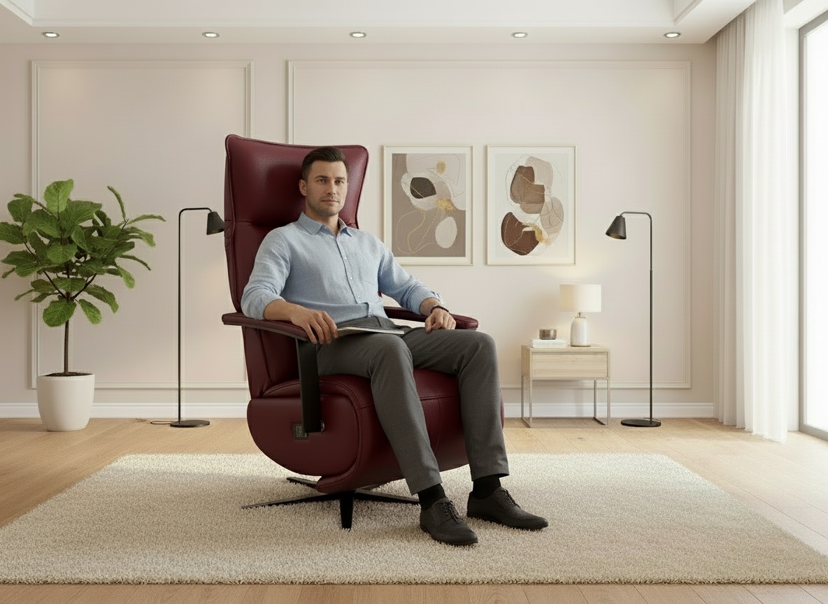 Počivalnik Bonita - bordo usnje – Bild 3