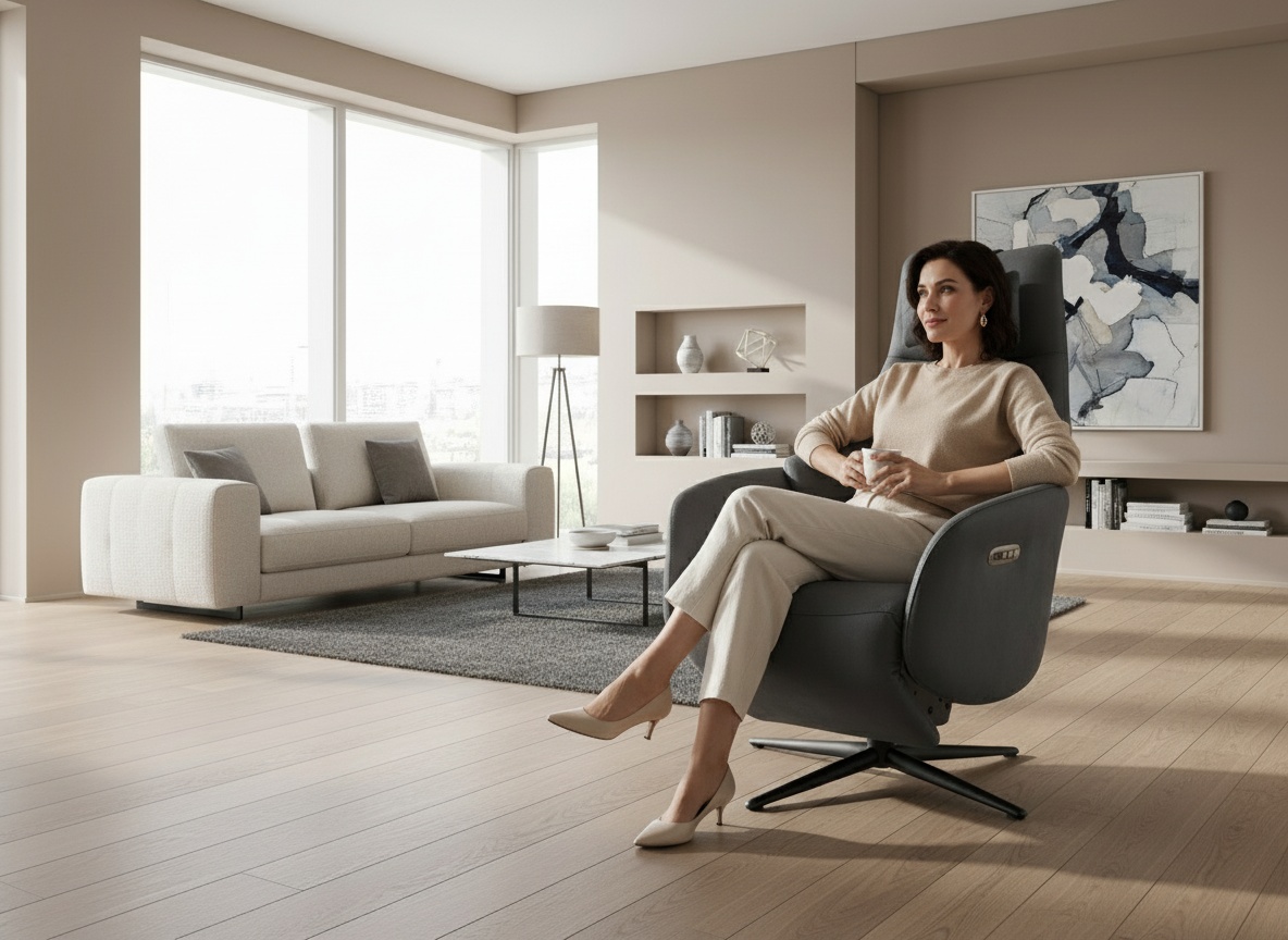 Počivalnik Vita - sivo usnje – Bild 3